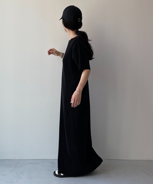 ワンピース デイリー マキシ パーティー 最適 wee9s ワンピース daily super stretch crew neck pleats one