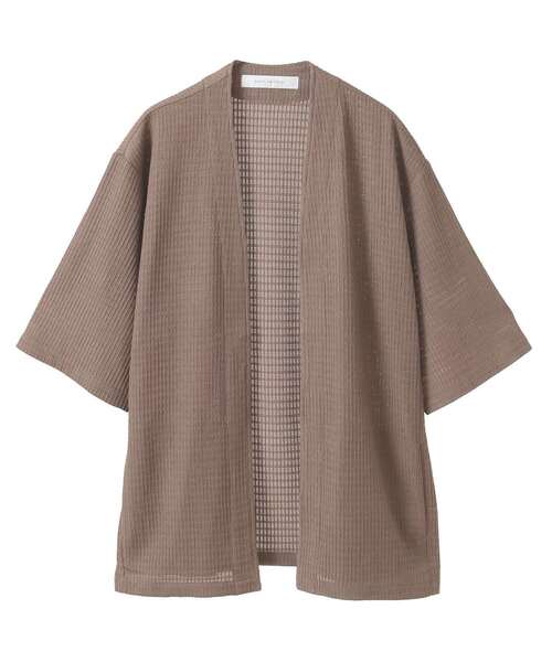 MEN'S MELROSE カーディガン テクスチャーメッシュハーフスリーブ