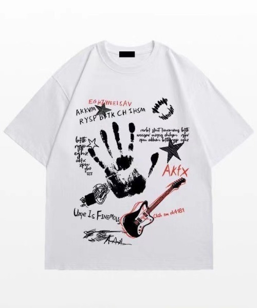 FreeZone tシャツ グラフィティプリントルーズTシャツ メンズ
