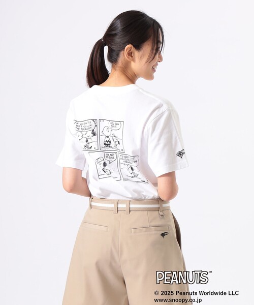 ビームス×チャンピオンスヌーピー半袖ゴルフシャツ Champion チャンピオン×ビームスゴルフ 半袖ポロシャツ 白 無地