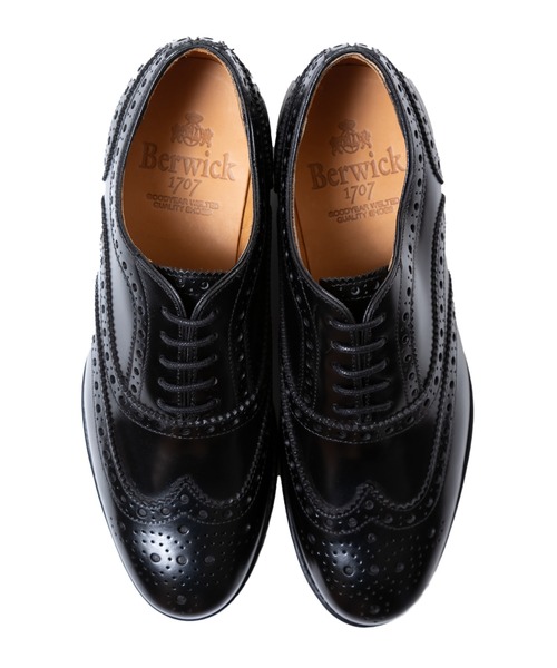【美品】Berwick ウイングチップレザーシューズ 24.5 黒 革靴 楽天市場】バーウィック ウィングチップ ドレスシューズ メンズ