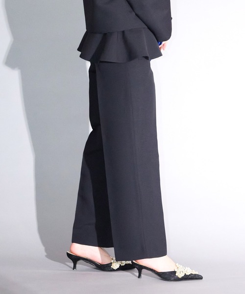 Ranerrh（ラネリ） スラックス パンツ ダブルクロスフリルパンツ「喪服