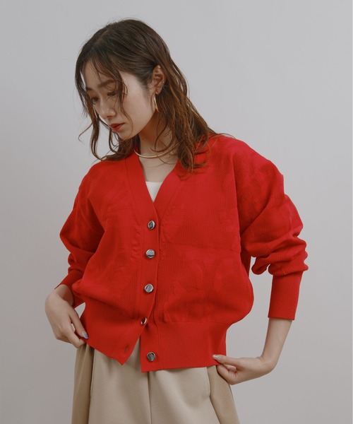 palm RICHE（ポームリシュ） カーディガン ジャガード編みニット