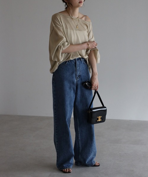 Bonjour Sagan（ボンジュールサガン） tシャツ シアーラメオフショル