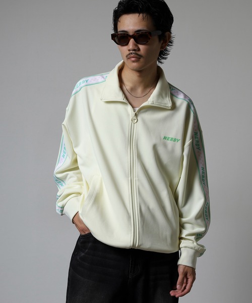 NERDY ロゴテープトラックジャージ　ジャケットのみ NERDY ノルディ チェッカーボードテープトラックトップ CHECKERBOARD