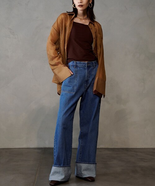 INDIVI GALLEST ジーンズ デニム デニムパンツ ロールアップデニム