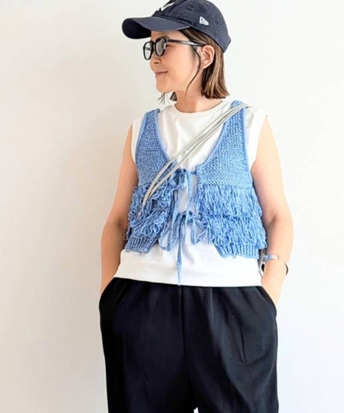 notch. ベスト ジレ 「notch. by yui」ニットフリンジビスチェ