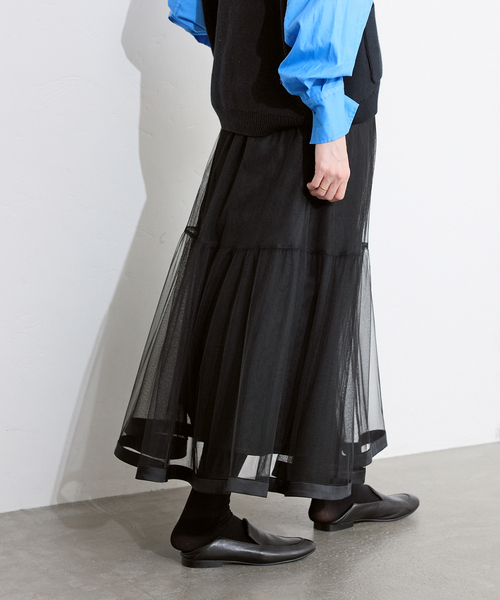 【SLOBE IENA/スローブイエナ】ランダムギャザーチュールスカート SLOBE IENA スカート チュールギャザースカート : ZOZOTOWN
