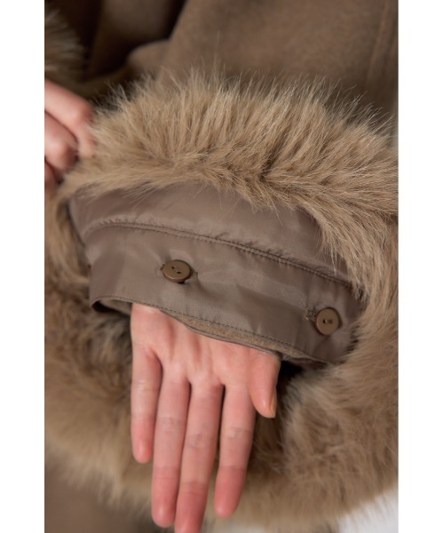 rienda（リエンダ） ポンチョ ウールMIXフードポンチョコート 秋服 冬