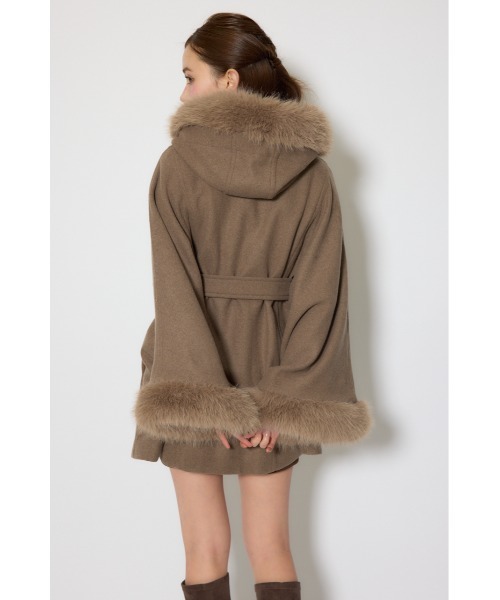 rienda（リエンダ） ポンチョ ウールMIXフードポンチョコート 秋服 冬