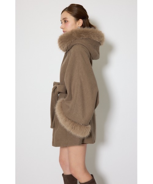 rienda（リエンダ） ポンチョ ウールMIXフードポンチョコート 秋服 冬