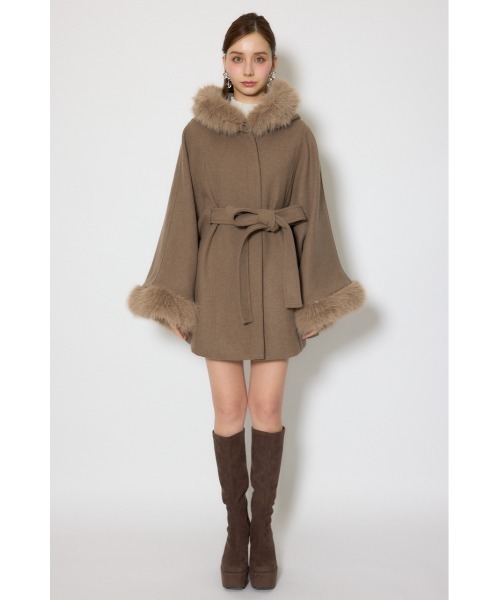 rienda（リエンダ） ポンチョ ウールMIXフードポンチョコート 秋服 冬