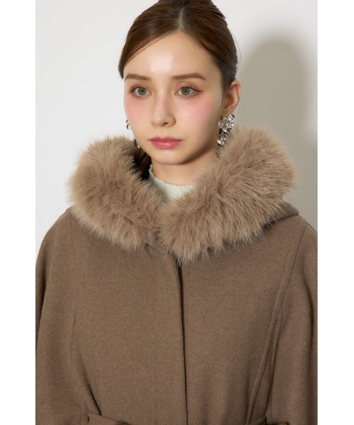 rienda（リエンダ） ポンチョ ウールMIXフードポンチョコート 秋服 冬