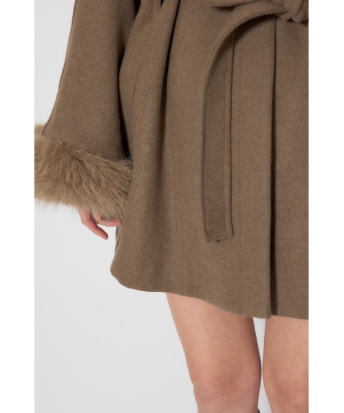 rienda（リエンダ） ポンチョ ウールMIXフードポンチョコート 秋服 冬