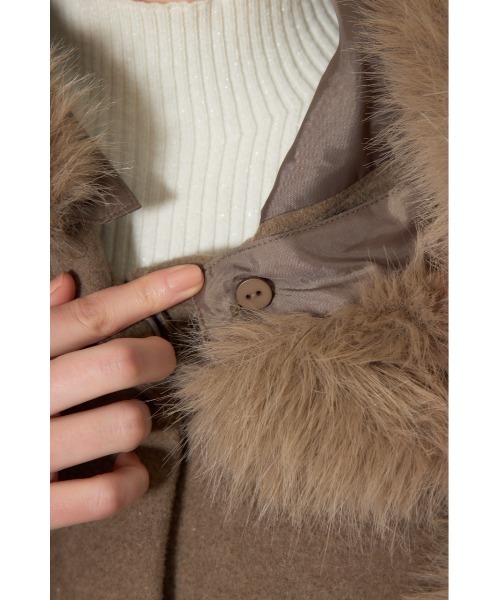 rienda（リエンダ） ポンチョ ウールMIXフードポンチョコート 秋服 冬