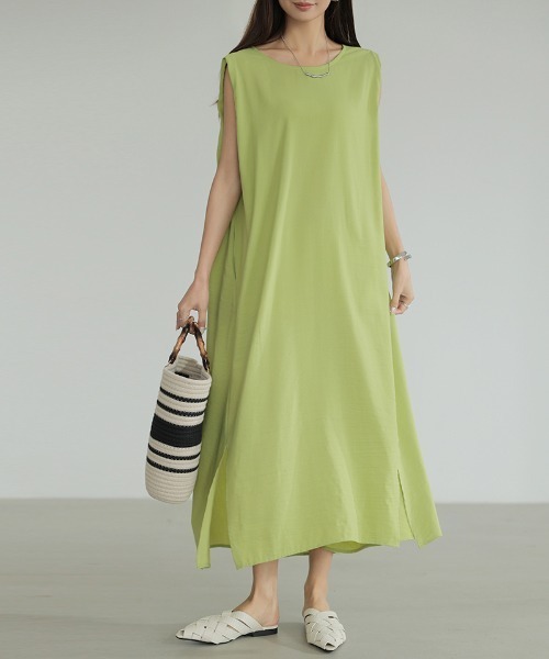 「COCOMOMO」 半袖ワンピース M ベージュ レディース_画像2