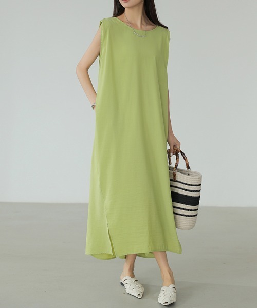 「COCOMOMO」 半袖ワンピース M ベージュ レディース_画像3