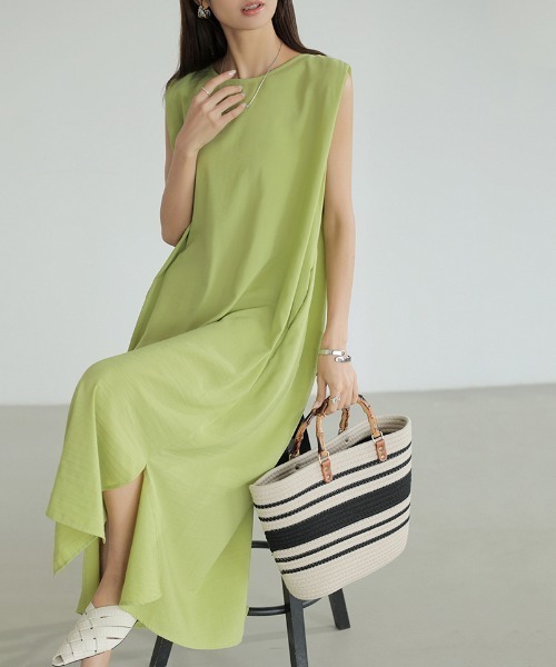 「COCOMOMO」 半袖ワンピース M ベージュ レディース_画像4