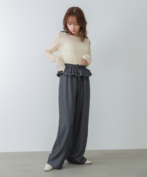 BAB（バブ） tシャツ 前後2WAYシアーベロアトップス レディース