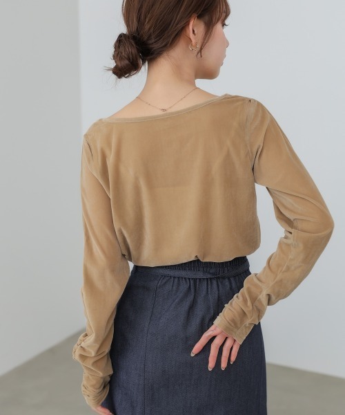 BAB（バブ） tシャツ 前後2WAYシアーベロアトップス レディース