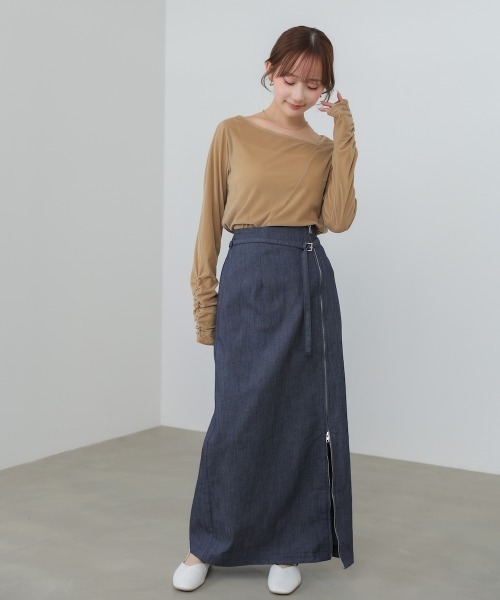 BAB（バブ） tシャツ 前後2WAYシアーベロアトップス レディース
