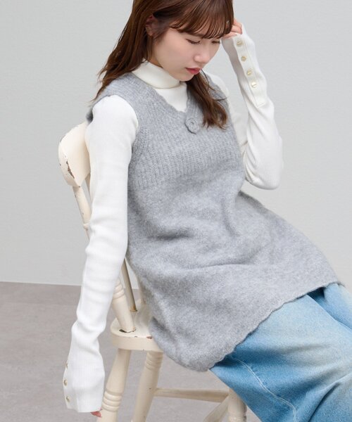 【l'atelierdusavon】25SS 73-01-KN-001-25-1 チュール編みこみ お花のベストノースリーブニット kn-002-24-1la-05.jpg