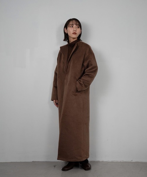 lawgy（ラウジー） ノーカラーコート FREE ベージュ レディース