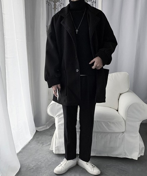 「Auntie Rosa」 チェスターコート X-LARGE ブラック レディース_画像2