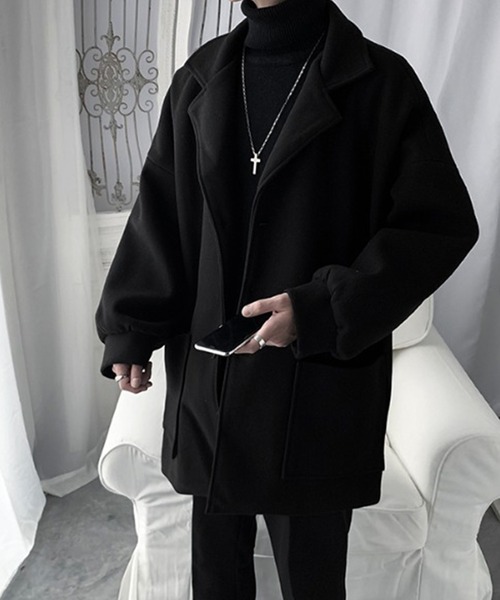 「Auntie Rosa」 チェスターコート X-LARGE ブラック レディース_画像6