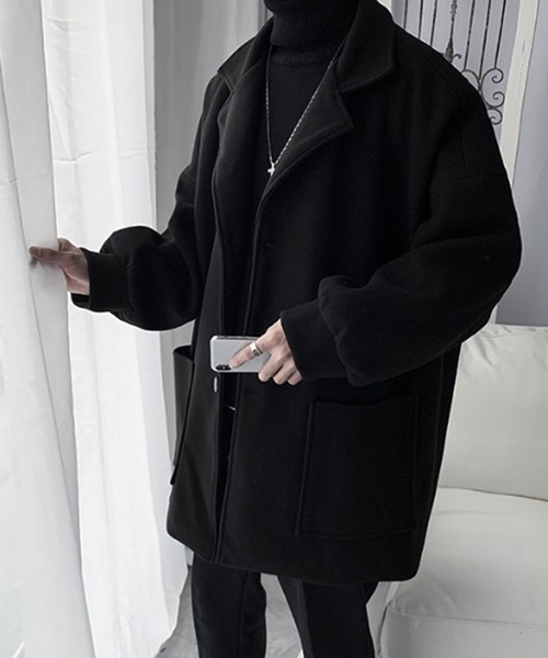 「Auntie Rosa」 チェスターコート X-LARGE ブラック レディース_画像7