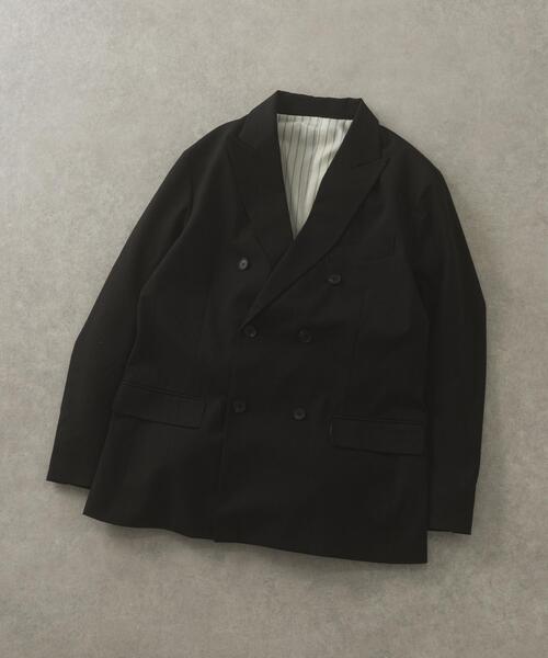 ジャケット・アウター DOUBLE BREASTED WOOL GABARDINE JACKET A.PRESSE 