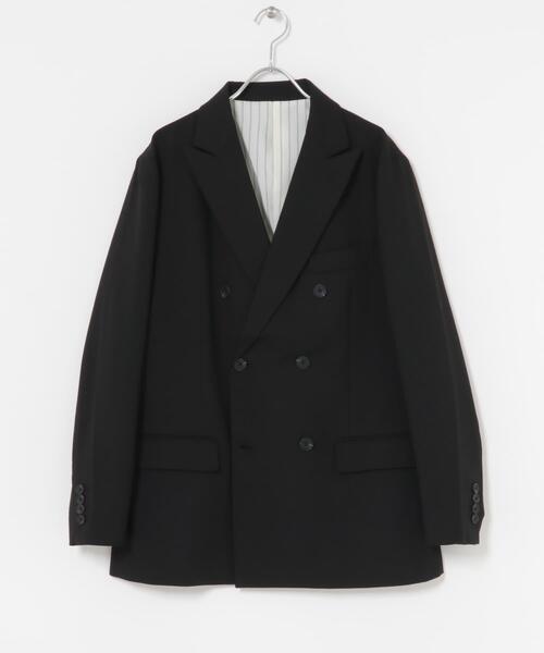 ジャケット・アウター DOUBLE BREASTED WOOL GABARDINE JACKET A.PRESSE 