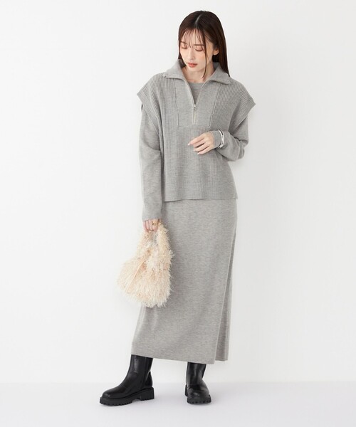 JUN&ROPE シルバー ノースリーブ ベスト　ワンピース JUN&ROPE シルバー ノースリーブ ベスト ワンピース JUN&ROPE シルバー