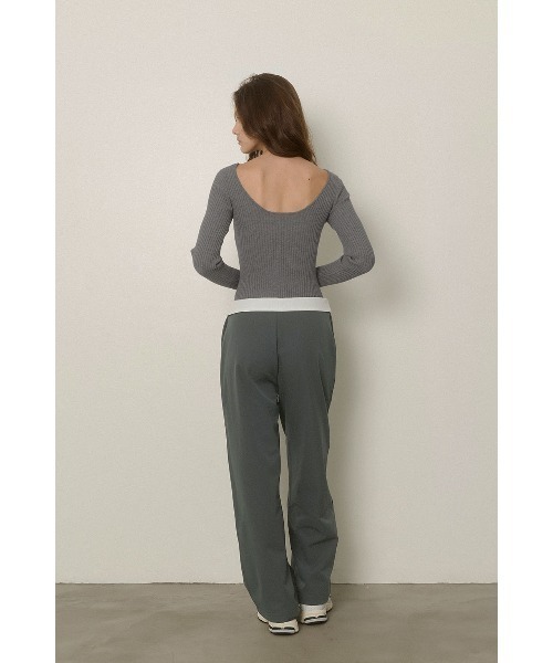 パンツ Wellness Turn-up Waist Warm Pants ALEXIA STAM（アリシアスタン） パンツ Wellness Turn-up Waist Warm