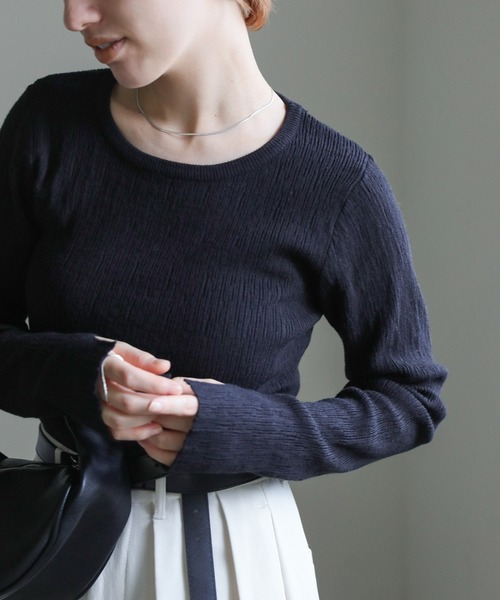 「select MOCA」 長袖ニット FREE ライトグレー レディース_画像2