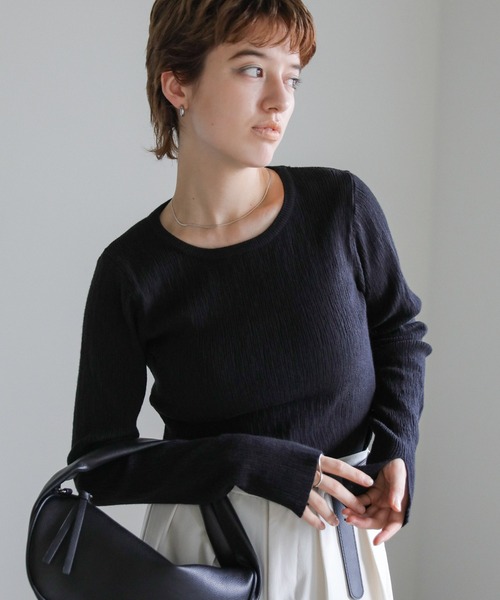 「select MOCA」 長袖ニット FREE ライトグレー レディース_画像4