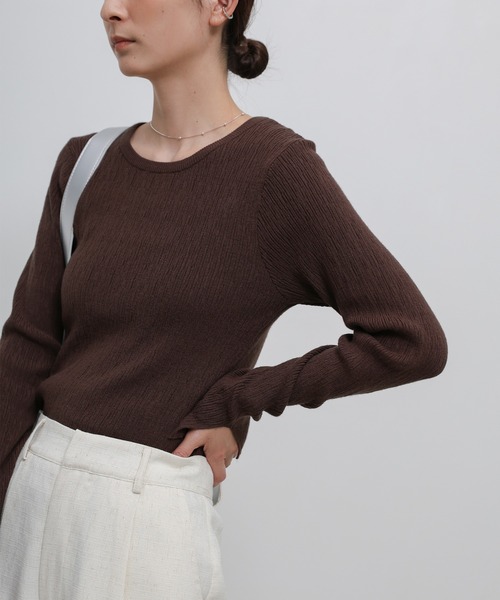 「select MOCA」 長袖ニット FREE ライトグレー レディース_画像7