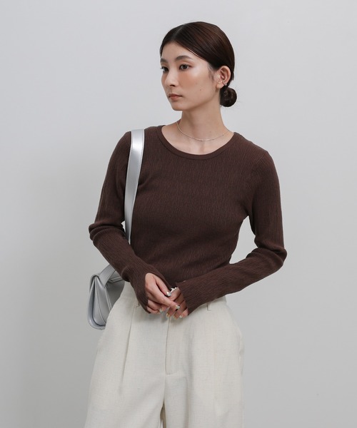 「select MOCA」 長袖ニット FREE ライトグレー レディース_画像9