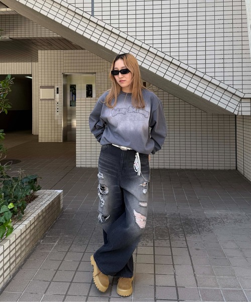 「sedacle girl」 長袖Tシャツ SMALL マスタード メンズ_画像2