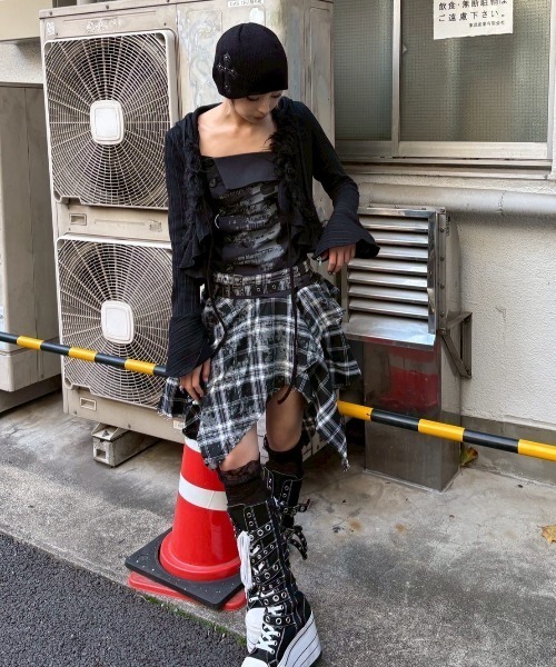 ニット帽 ニットキャップ 「Never mind the XU」cross beanie