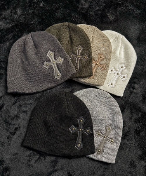 ニット帽 ニットキャップ 「Never mind the XU」cross beanie