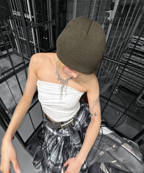 ニット帽 ニットキャップ 「Never mind the XU」cross beanie