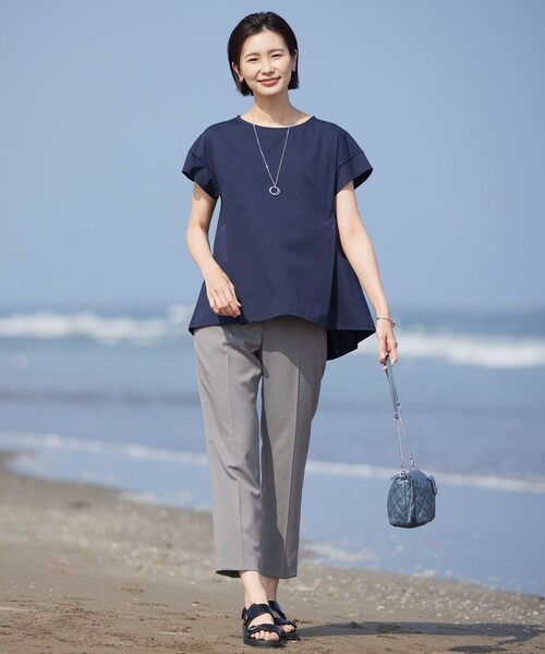 「J.PRESS Ladies」 半袖カットソー SMALL グレー レディース_画像3