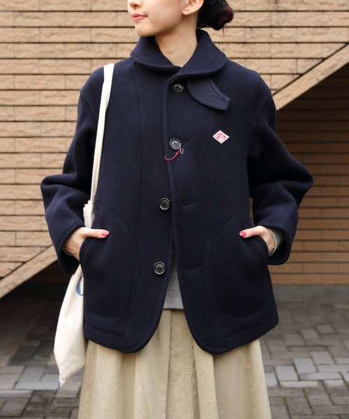 ほぼ未使用✨　danton ピーコート　ウール　ネイビー　38 Danton（ダントン） ピーコート 38 ネイビー レディース : ZOZOTOWN