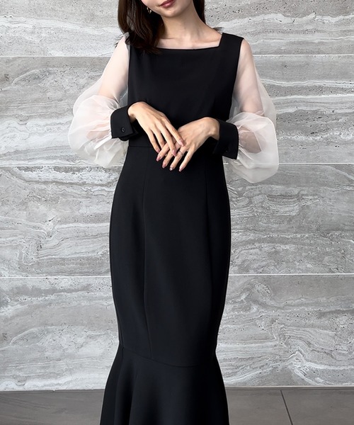 「JUNOAH」 長袖ワンピース X-LARGE チャコール レディース_画像9
