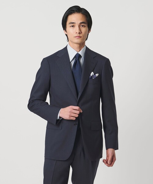 セットアップ 山栄 ピンストライプ シングル 3ボタン スーツ REGULAR MODEL メンズの画像