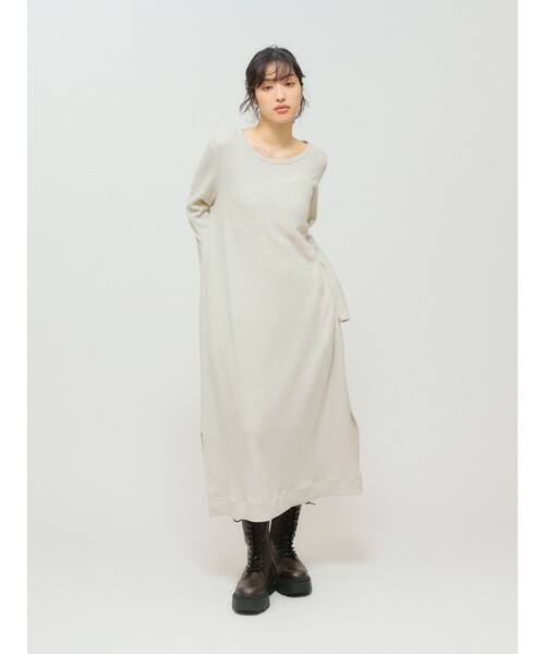 「MIDIUMISOLID」 長袖ワンピース FREE グレー レディース_画像6