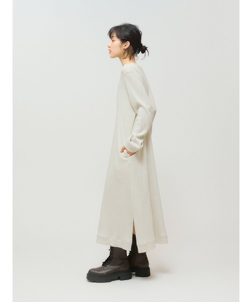 「MIDIUMISOLID」 長袖ワンピース FREE グレー レディース_画像8