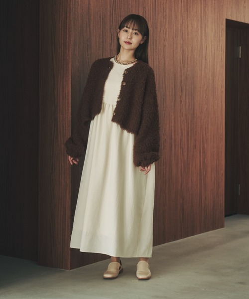 「moi tytto」 ニットカーディガン FREE ブラウン レディース_画像5