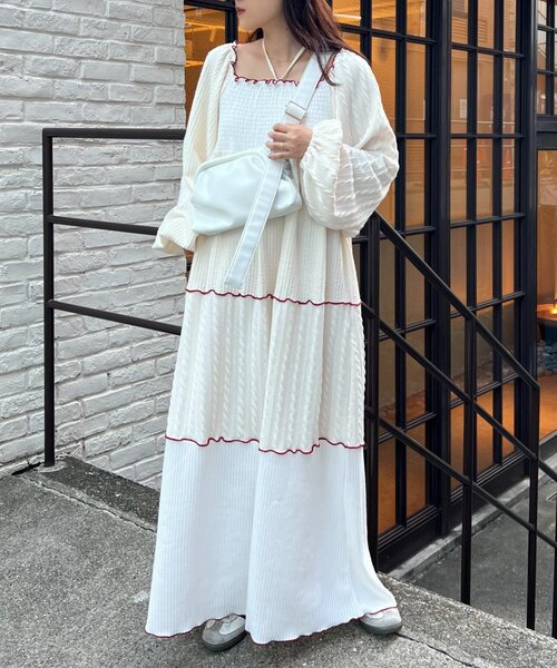 「HELLO.SANFRANCISCO」 長袖ワンピース ONE SIZE チャコールグレー レディース_画像2